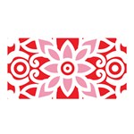 A Red And White Pattern With A Flower On It Satin Wrap 35  x 70 