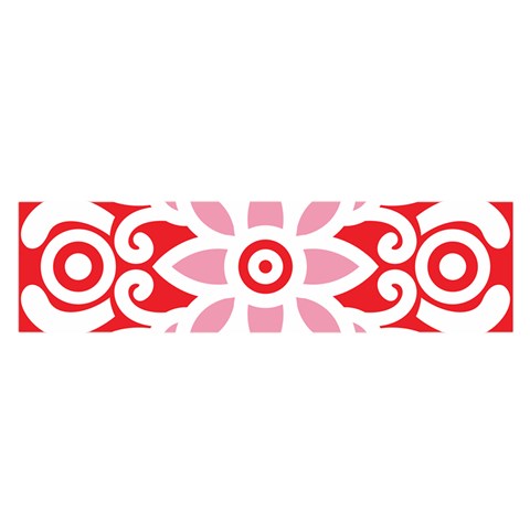 A Red And White Pattern With A Flower On It Oblong Satin Scarf (16  x 60 ) from ArtsNow.com Front