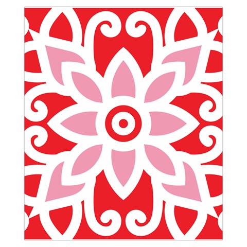 A Red And White Pattern With A Flower On It Drawstring Pouch (XS) from ArtsNow.com Front