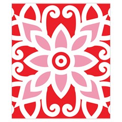 A Red And White Pattern With A Flower On It Drawstring Pouch (XS) from ArtsNow.com Front