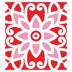 A Red And White Pattern With A Flower On It Drawstring Pouch (2XL) from ArtsNow.com Front