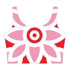 A Red And White Pattern With A Flower On It Midi Sleeveless Dress from ArtsNow.com Top Front