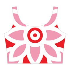 A Red And White Pattern With A Flower On It Midi Sleeveless Dress from ArtsNow.com Top Back