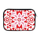 A Red And White Pattern With A Flower On It Apple MacBook Pro 17  Zipper Case