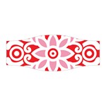 A Red And White Pattern With A Flower On It Stretchable Headband