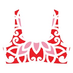 A Red And White Pattern With A Flower On It Cross Back Hipster Bikini Set from ArtsNow.com Front