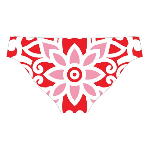 A Red And White Pattern With A Flower On It Cross Back Hipster Bikini Set from ArtsNow.com Back Under