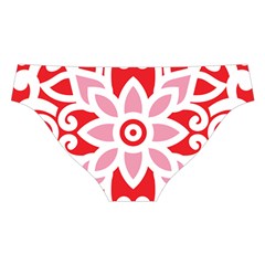 A Red And White Pattern With A Flower On It Cross Back Hipster Bikini Set from ArtsNow.com Back Under