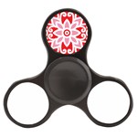 A Red And White Pattern With A Flower On It Finger Spinner