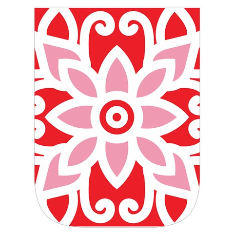 A Red And White Pattern With A Flower On It Waist Pouch (Small) from ArtsNow.com Front Pocket