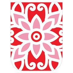 A Red And White Pattern With A Flower On It Waist Pouch (Small) from ArtsNow.com Front Pocket