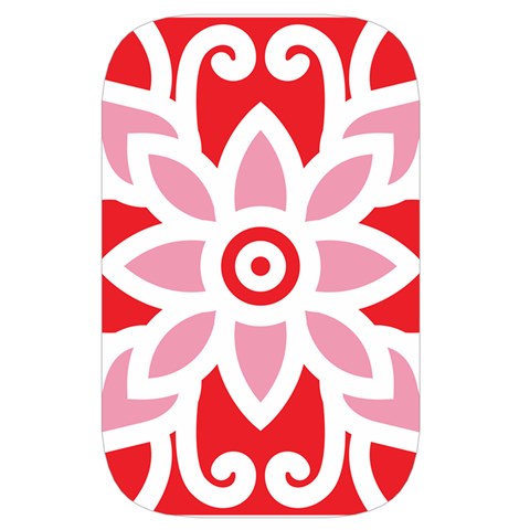 A Red And White Pattern With A Flower On It Waist Pouch (Small) from ArtsNow.com Back