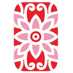 A Red And White Pattern With A Flower On It Waist Pouch (Small) from ArtsNow.com Back