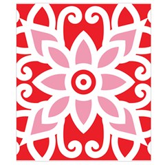 A Red And White Pattern With A Flower On It Waist Pouch (Small) from ArtsNow.com Back Strap