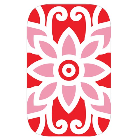 A Red And White Pattern With A Flower On It Waist Pouch (Large) from ArtsNow.com Front