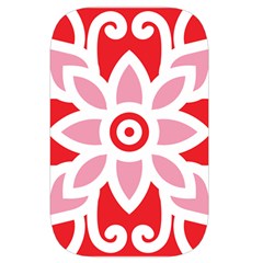 A Red And White Pattern With A Flower On It Waist Pouch (Large) from ArtsNow.com Front