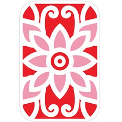 A Red And White Pattern With A Flower On It Belt Pouch Bag (Large) from ArtsNow.com Back