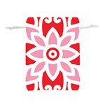 A Red And White Pattern With A Flower On It Lightweight Drawstring Pouch (S)