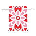 A Red And White Pattern With A Flower On It Lightweight Drawstring Pouch (L)