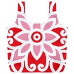 A Red And White Pattern With A Flower On It Full Print Recycle Bag (XXXL)