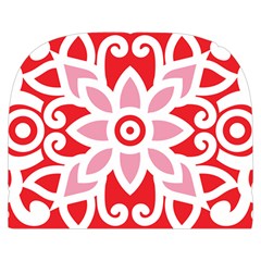 A Red And White Pattern With A Flower On It Make Up Case (Small) from ArtsNow.com Front