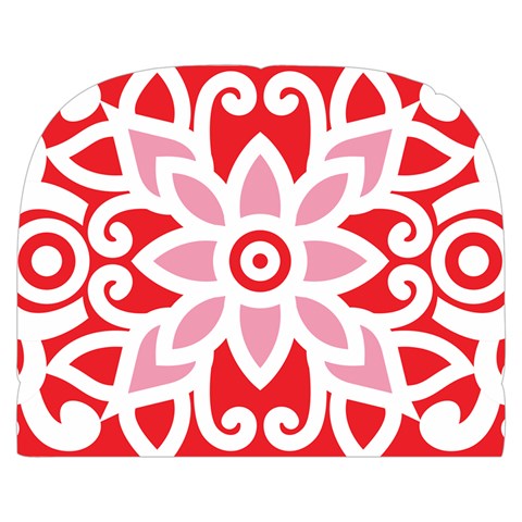 A Red And White Pattern With A Flower On It Make Up Case (Small) from ArtsNow.com Back