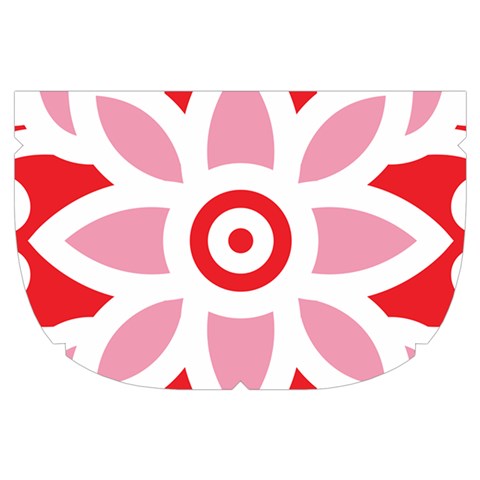 A Red And White Pattern With A Flower On It Make Up Case (Small) from ArtsNow.com Side Right