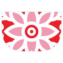 A Red And White Pattern With A Flower On It Make Up Case (Small) from ArtsNow.com Side Right