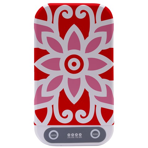 A Red And White Pattern With A Flower On It Sterilizers from ArtsNow.com Front