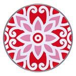 A Red And White Pattern With A Flower On It Wireless Fast Charger(White)