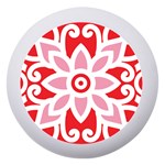 A Red And White Pattern With A Flower On It Dento Box with Mirror