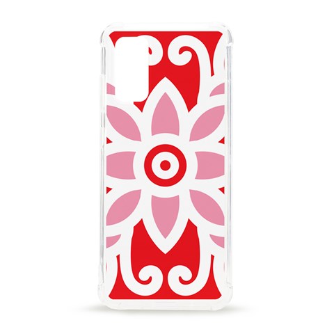 A Red And White Pattern With A Flower On It Samsung Galaxy S20 6.2 Inch TPU UV Case from ArtsNow.com Front