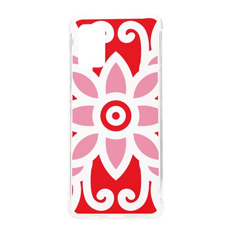 A Red And White Pattern With A Flower On It Samsung Galaxy S20 Plus 6.7 Inch TPU UV Case from ArtsNow.com Front