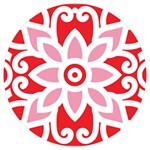 A Red And White Pattern With A Flower On It UV Print Acrylic Ornament Round