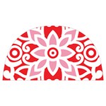 A Red And White Pattern With A Flower On It Anti Scalding Pot Cap