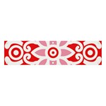 A Red And White Pattern With A Flower On It Banner and Sign 4  x 1 