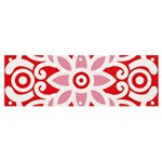 A Red And White Pattern With A Flower On It Banner and Sign 6  x 2 