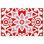 A Red And White Pattern With A Flower On It Banner and Sign 6  x 4 