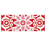 A Red And White Pattern With A Flower On It Banner and Sign 8  x 3 