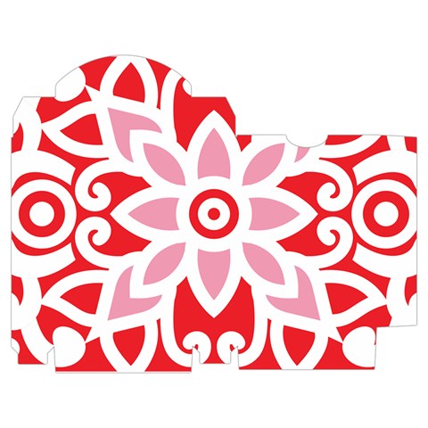 A Red And White Pattern With A Flower On It Playing Cards Single Design (Rectangle) with Custom Box from ArtsNow.com Poker Box