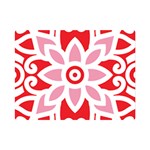 A Red And White Pattern With A Flower On It Premium Plush Fleece Blanket (Mini)