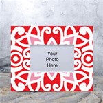 A Red And White Pattern With A Flower On It White Tabletop Photo Frame 4 x6 