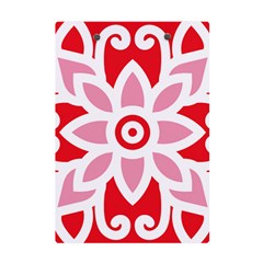 A Red And White Pattern With A Flower On It A5 Acrylic Clipboard from ArtsNow.com Back