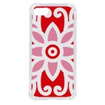 A Red And White Pattern With A Flower On It iPhone SE