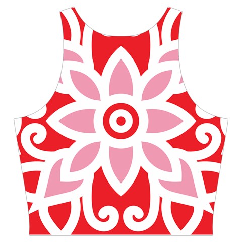 A Red And White Pattern With A Flower On It Cut Out Top from ArtsNow.com Back