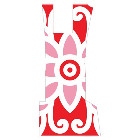 A Red And White Pattern With A Flower On It Men s Side Zip Front Pouch Ski And Snowboard Bib Pants	 from ArtsNow.com Front Bottom Right