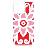 A Red And White Pattern With A Flower On It iPhone 15 Plus TPU UV Print Case