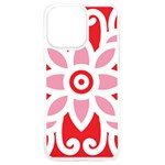 A Red And White Pattern With A Flower On It iPhone 15 Pro Max TPU UV Print Case