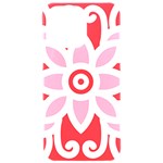 A Red And White Pattern With A Flower On It iPhone 15 Pro Max Black UV Print PC Hardshell Case