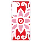 A Red And White Pattern With A Flower On It Samsung Galaxy S24 Ultra 6.9 Inch TPU UV Case